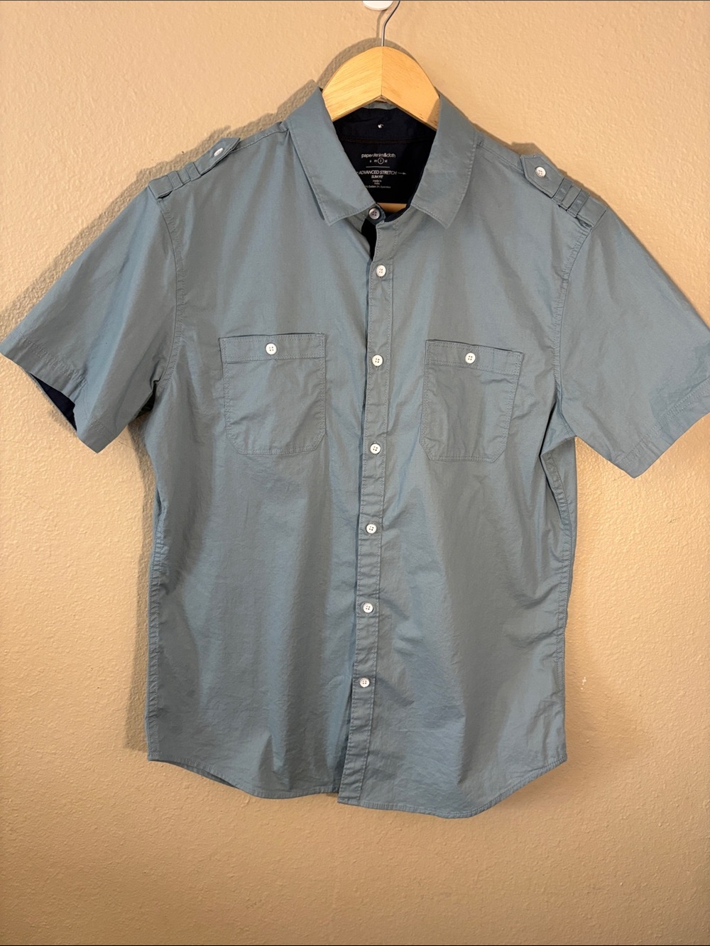 Paper Denim & Cloth Light Blue Short-Sleeve Button-Down Shirt L